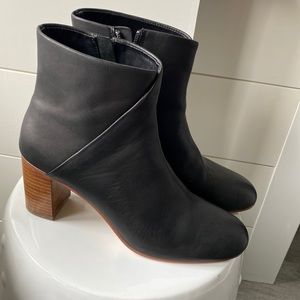 Soludos Black Leather Booties